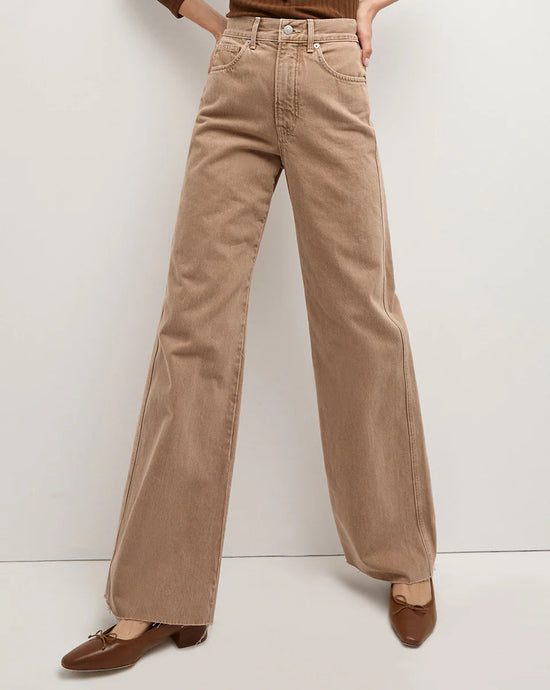 Veronica Beard Taylor High-Rise Wide Leg - Tan Sierra