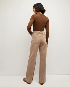 Veronica Beard Taylor High-Rise Wide Leg - Tan Sierra