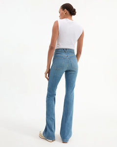 Veronica Beard Beverly Patch-Pocket Skinny-Flare Jean - Enough Said