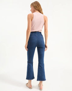 Veronica Beard Carson Kick-Flare Jean - Bright Blue