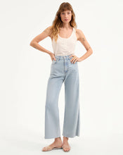 Load image into Gallery viewer, Veronica Beard Taylor Cropped Wide-Leg Jean - Pale Stone