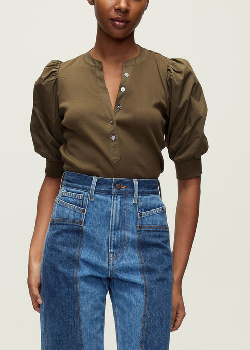 Veronica Beard Coralee Puff-Sleeve Top - 2 Colors