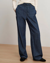 Load image into Gallery viewer, Veronica Beard Taylor Track-Stripe Wide-Leg Jean - Indigo Rinse