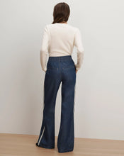 Load image into Gallery viewer, Veronica Beard Taylor Track-Stripe Wide-Leg Jean - Indigo Rinse