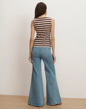 Load image into Gallery viewer, Veronica Beard Uma Ribbed Vest - Brown Stripe