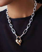 Load image into Gallery viewer, Jenny Bird Padlock Heart Pendant Necklace - Two-Tone