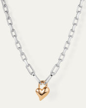 Load image into Gallery viewer, Jenny Bird Padlock Heart Pendant Necklace - Two-Tone