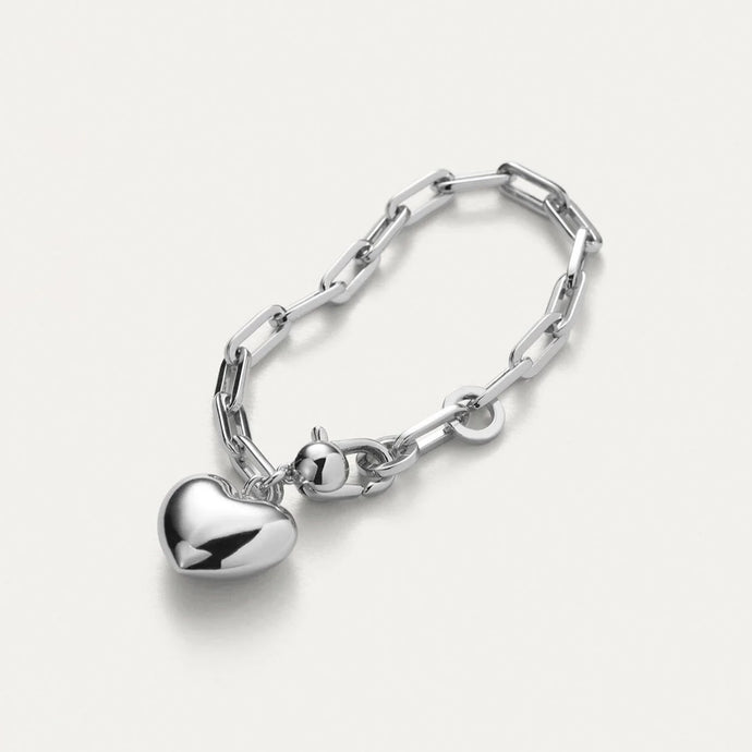 Jenny Bird Puffy Heart Bracelet - Silver