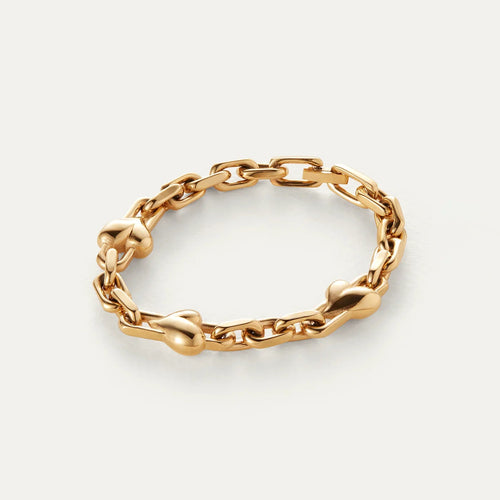 Jenny Bird Art Heart Chain Bracelet - Gold