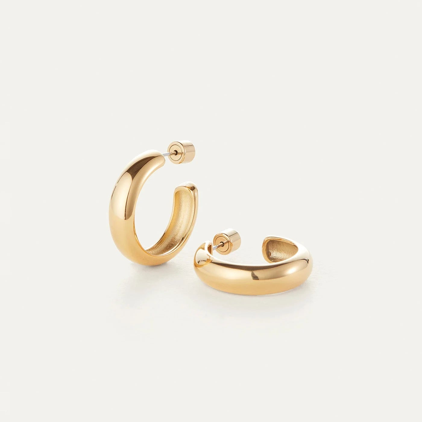 Jenny Bird Staple Hoops - Gold