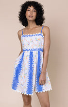 Load image into Gallery viewer, Juliet Dunn Tie Back Mini Dress - Bluebell Bird of Paradise Block Print