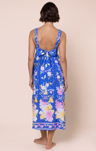 Load image into Gallery viewer, Juliet Dunn Sash Back Midi Dress - Electric Blue Floral Print