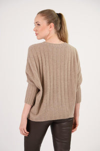 ESTHÈME Ribbed 3/4 Dolman Sleeve Sweater - 3 Colors