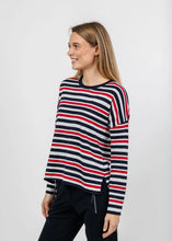 Load image into Gallery viewer, J. Society Roll Neck Striped Crew - Navy Combo