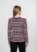 Load image into Gallery viewer, J. Society Roll Neck Striped Crew - Navy Combo