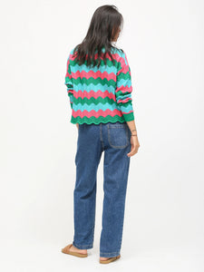 Electric & Rose Jules Sweater - Shamrock/Pink