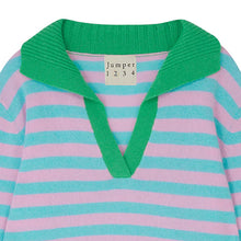 Load image into Gallery viewer, Jumper 1234 Stripe Collar - Bright Green/Rose/Opal