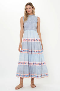 OLIPHANT Sleeveless Smocked Maxi - Jungi Peach