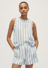 Load image into Gallery viewer, Melissa Nepton Kimy Top - Light Blue Wide Stripe