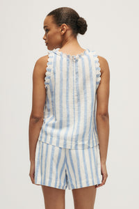 Melissa Nepton Kimy Top - Light Blue Wide Stripe