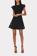 Load image into Gallery viewer, Milly Sheer Flutter Sleeve Knit Dress - Black