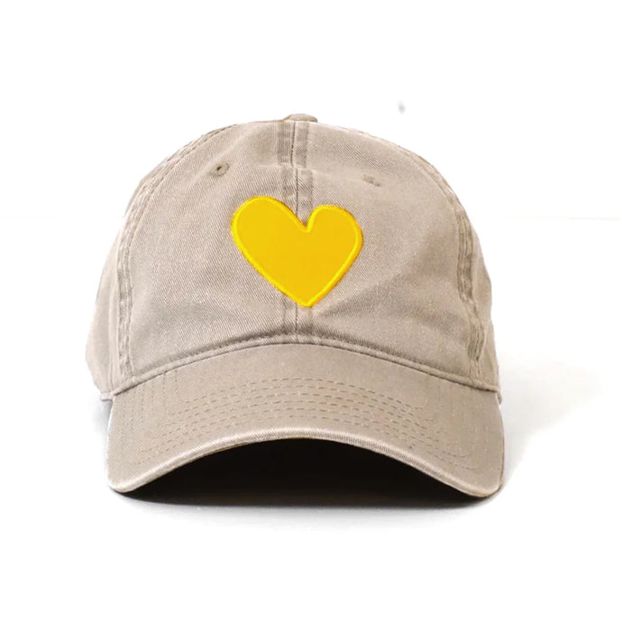 Kerri Rosenthal Baseball Hat Heart Patch - Sand/Sunshine