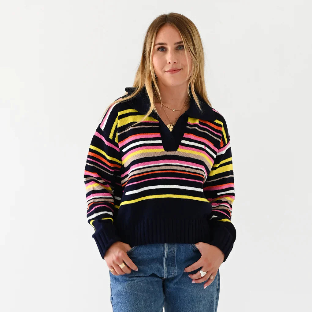 Kerri Rosenthal Sydney Sweater Edited Stripe - Indigo