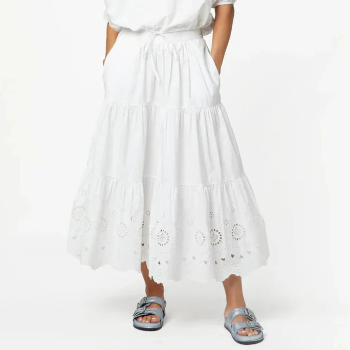 Kerri Rosenthal Gabrielle Eyelet Maxi Skirt - White