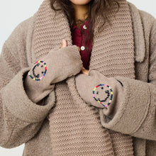 Load image into Gallery viewer, Kerri Rosenthal Smiley Mittens - Taupe