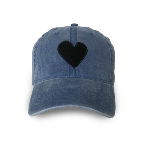 Kerri Rosenthal KR Imperfect Heart Denim Hat - Denim/Black