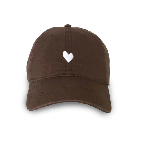 Kerri Rosenthal KR Embroidered Heart Hat - Cocoa/White