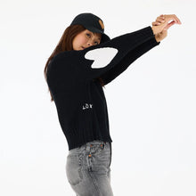 Load image into Gallery viewer, Kerri Rosenthal Marlow Imperfect Heart Sweater - Black
