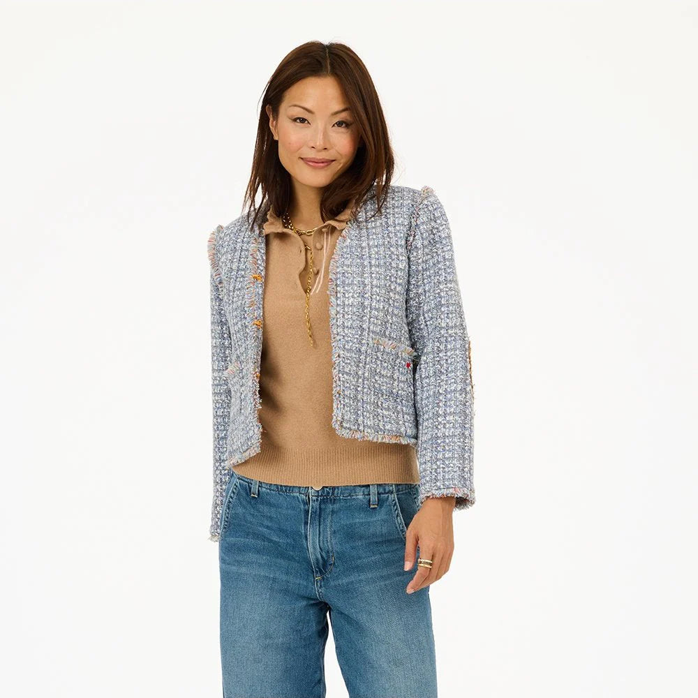 Kerri Rosenthal Fringe Short Jacket - Blue Multi