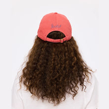 Load image into Gallery viewer, Kerri Rosenthal KR Imperfect Heart Hat - Poppy Red-Denim Blue