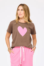 Load image into Gallery viewer, Kerri Rosenthal Suke Imperfect Heart Tee - Caramel Earth-Palm Pink