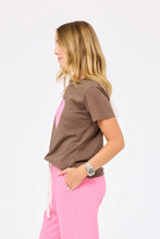 Load image into Gallery viewer, Kerri Rosenthal Suke Imperfect Heart Tee - Caramel Earth-Palm Pink