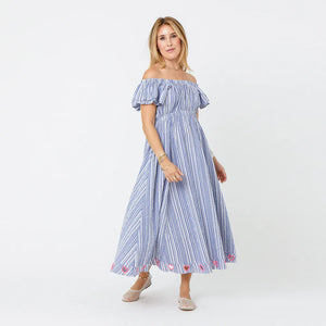 Kerri Rosenthal Tailor Stripe Dress - Blue/White