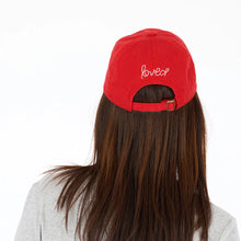 Load image into Gallery viewer, Kerri Rosenthal KR Imperfect Chenille Heart Hat - Cherri Red-White