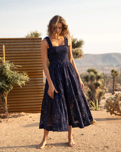 Change of Scenery Kristen Dress - Seaside Eyelet Navy