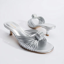 Load image into Gallery viewer, Larroude Valerie Mule - Silver Metallic Leather