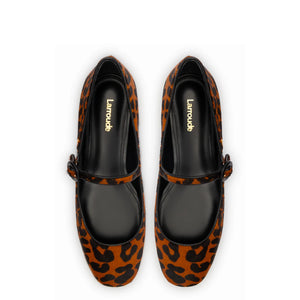 Larroude Blair Ballet Flat - Leopard Print Calf Hair