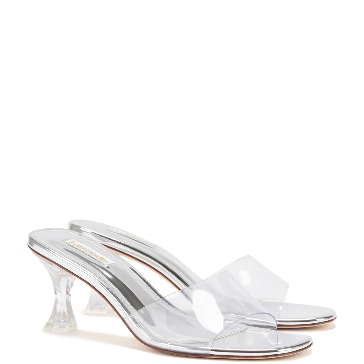 Larroude Vivi Lucite Mule - Silver Specchio