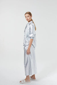 Lanthropy Culotte Metallic Linen Pants - 2 Colors