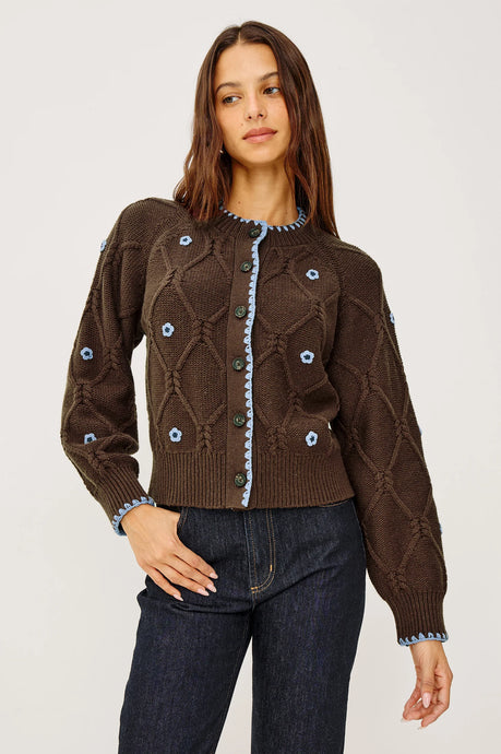 Rails Laurie Cardigan - Walnut Daisy