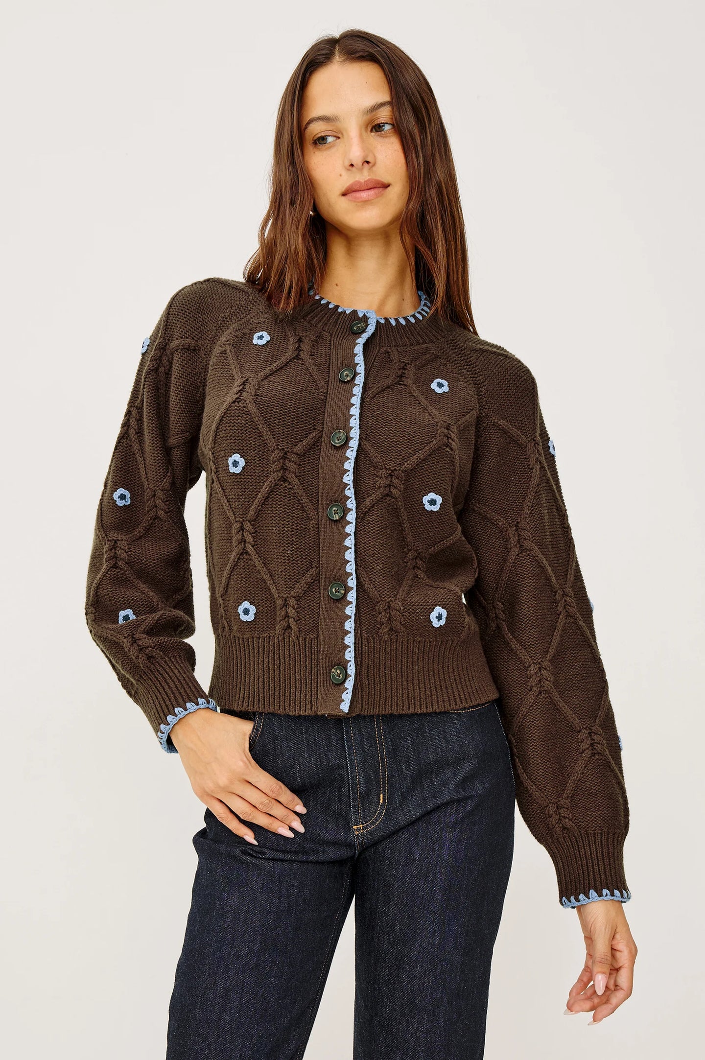Rails Laurie Cardigan - Walnut Daisy