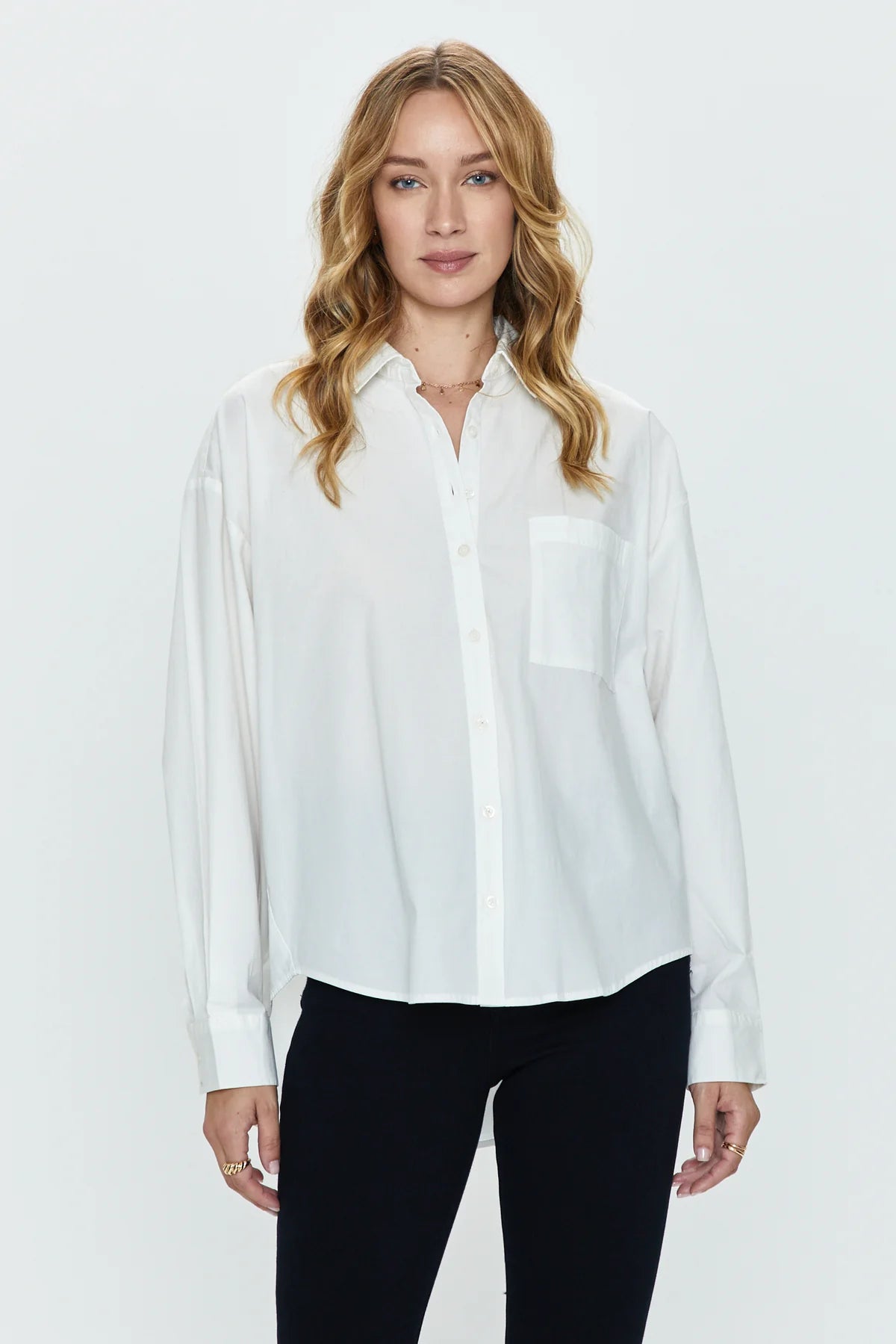 Pistola Sloane Long Sleeve Oversized Button Down Shirt - Le Blanc