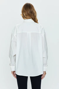 Pistola Sloane Long Sleeve Oversized Button Down Shirt - Le Blanc