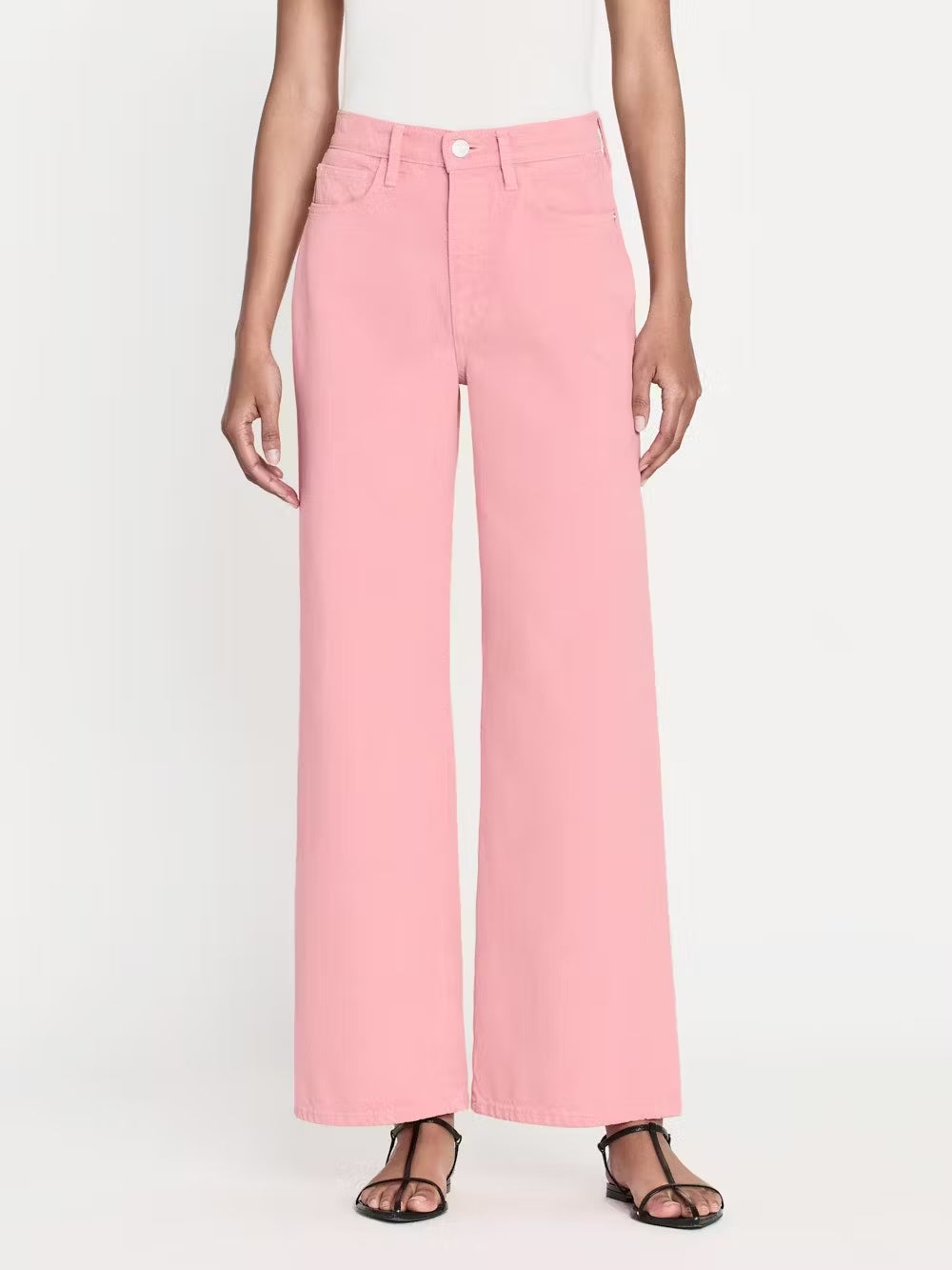 FRAME Le Jane Wide Leg Crop - Washed Dusty Pink