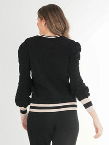 Emily McCarthy Julia Sweater - Black Knit Cheetah