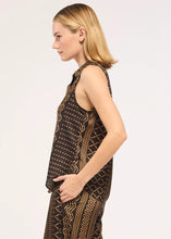 Load image into Gallery viewer, Misa Reya Top - Noir Geometry Satin